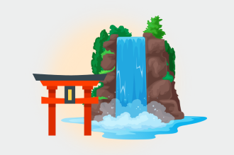 「岡山・血洗いの滝」