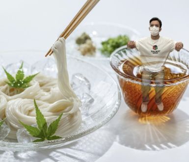 めんつゆに漬ける