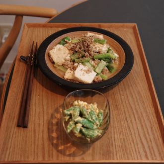 アスパラもやしひき肉豆腐のコンソメ炒め(もやし無し)、スナップえんどうと茹で卵のサラダ（2024年5月10日（金）放送）