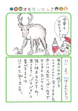 2024年11月3日「トナカイさんをみできましたよ」