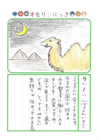 2024年9月1日「ラクダさんをみできましたよ」