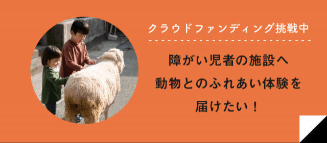 「コロナ禍の障害児者の施設へ、動物とのふれあい体験をプレゼント！」