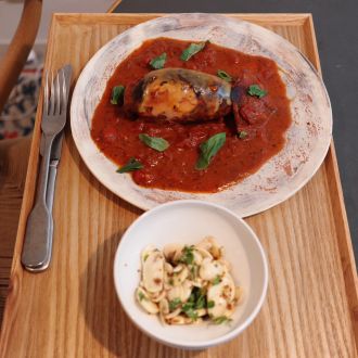 トマトと白ワインを使ったイカ飯、マッシュルームサラダ（2024年10/25（金）放送）