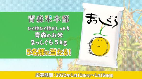 青森のお米「まっしぐら」プレゼント！フォロー＆リツイートキャンペーン