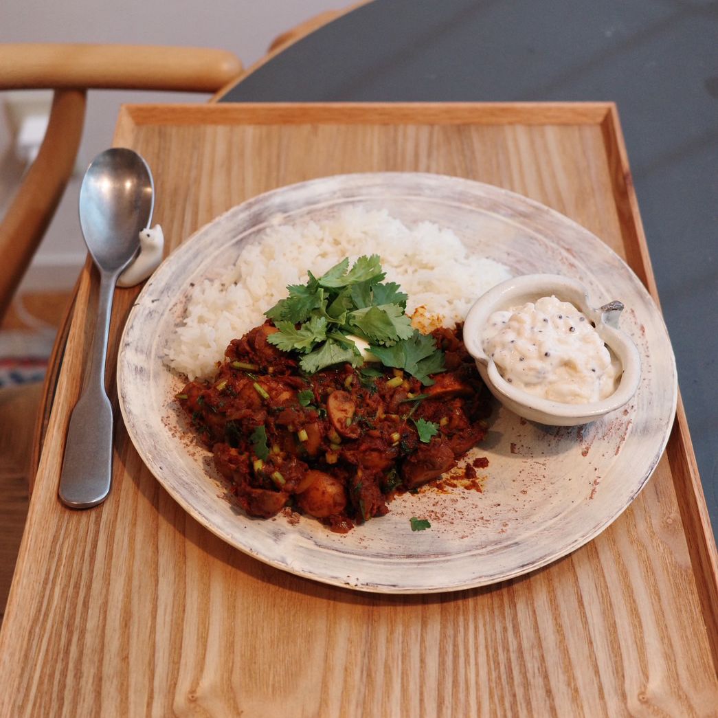 マッシュルームカレー、揚げ玉のライタ（6/27（金）放送）